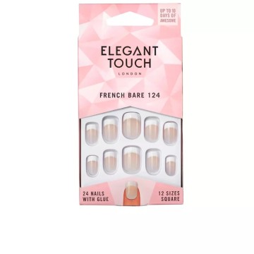 FRENCH bare 24 nails with glue square 124 S